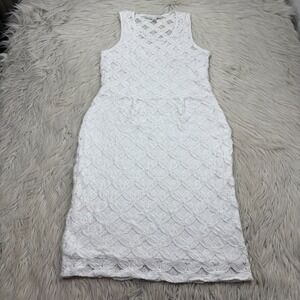 Banana Republic Women's 6 White Floral Crochet Lace Sheath Dress Bridal Resort